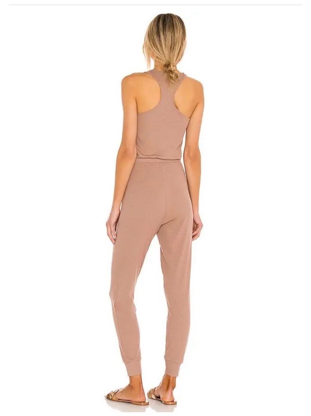 Commando Mauve Sleeveless Knit Jumpsuit with Drawstring - Picture 3 of 7